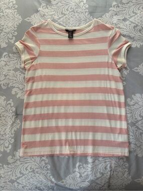 Forever 21 Pink and White Striped Tee